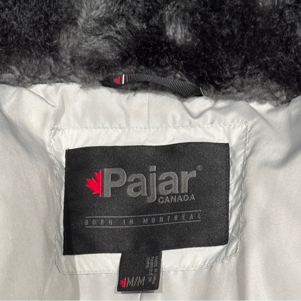 Pajar Cece Down Light Gray Hooded Puffer long Jacket - Picture 3 of 8